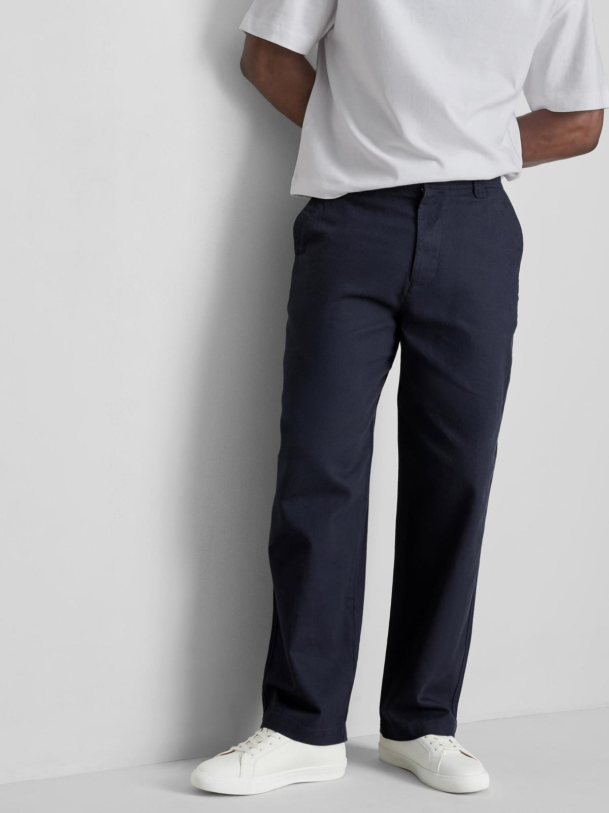 Mid Rise Chino Trousers - Navy