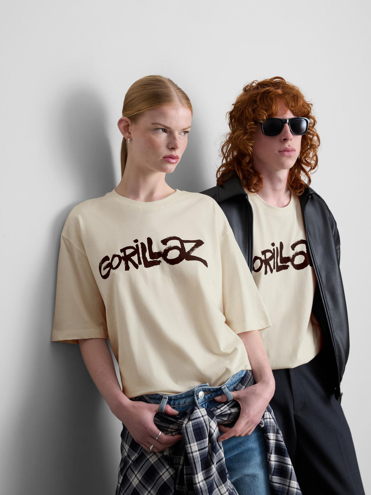 Gorillaz Pure Cotton Logo Band T-Shirt - Ecru