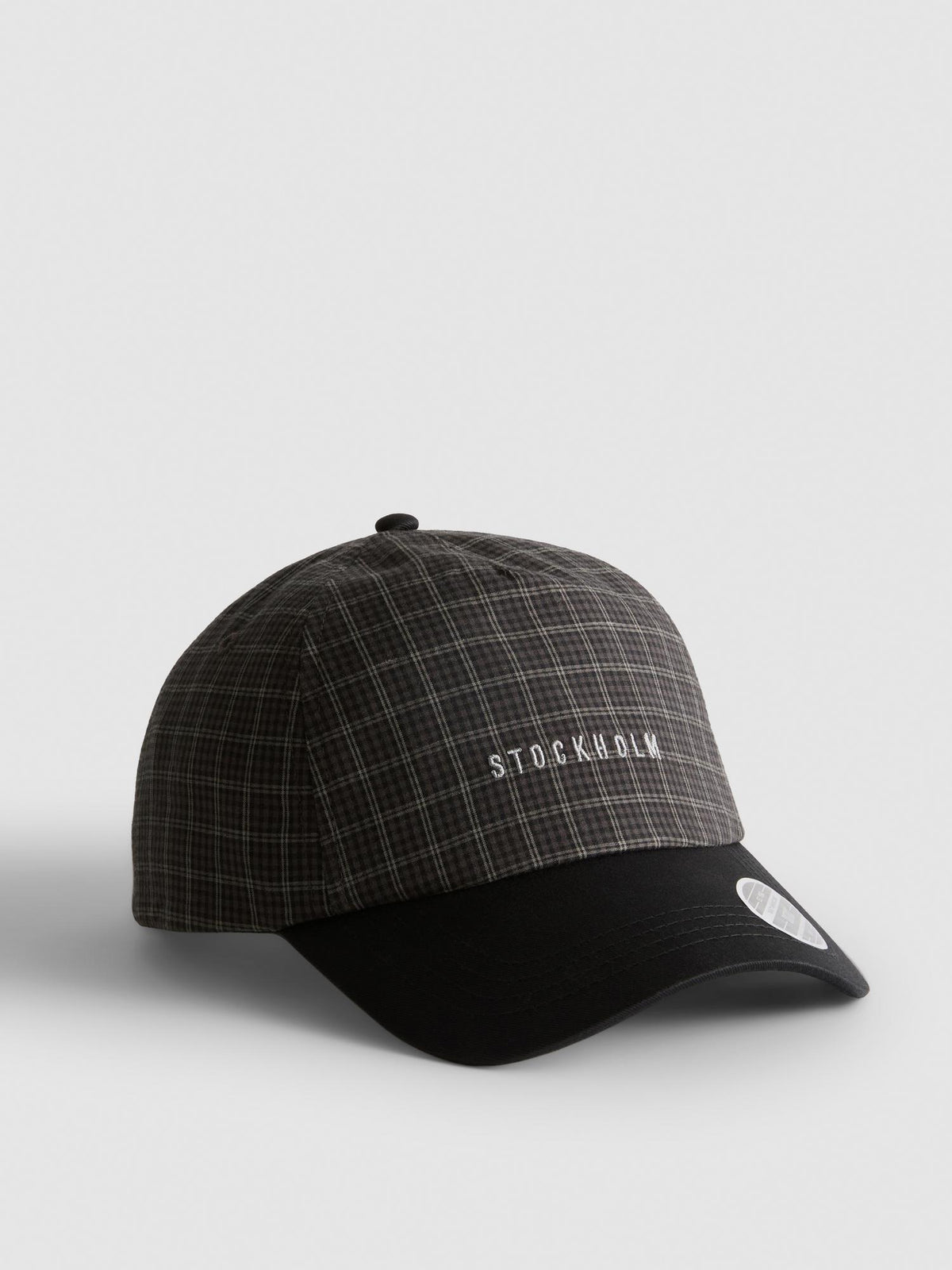 Check Stockholm Baseball Cap - Black