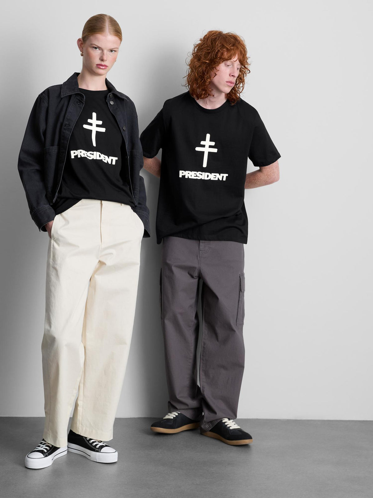 Pure Cotton President Graphic Band T-Shirt - Black