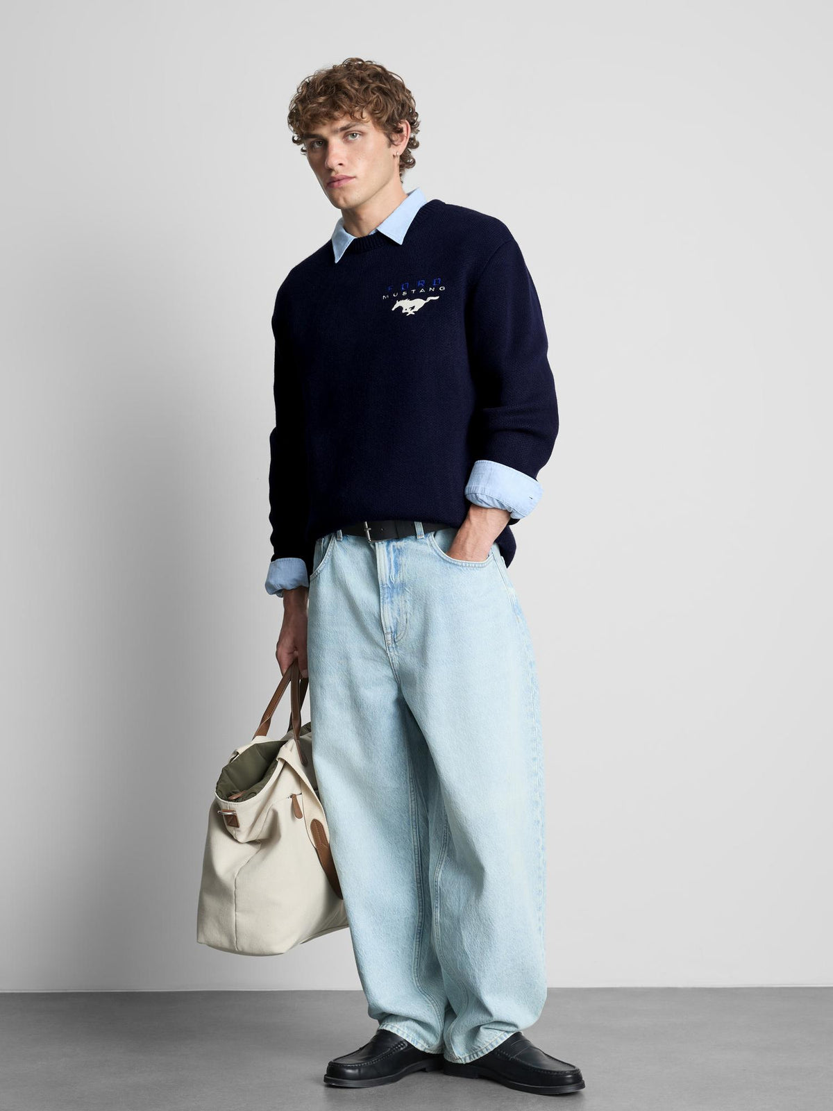 Ford Mustang Knitted Jumper - Navy
