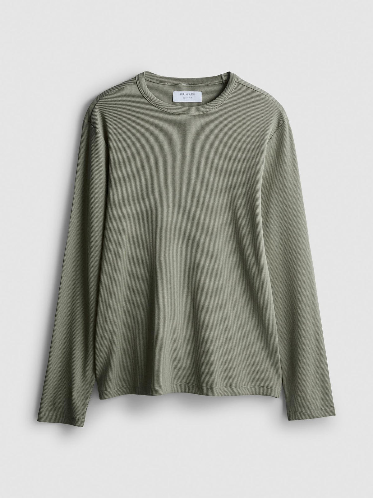 Cotton Rich Ribbed Long Sleeve T-Shirt - Light Green