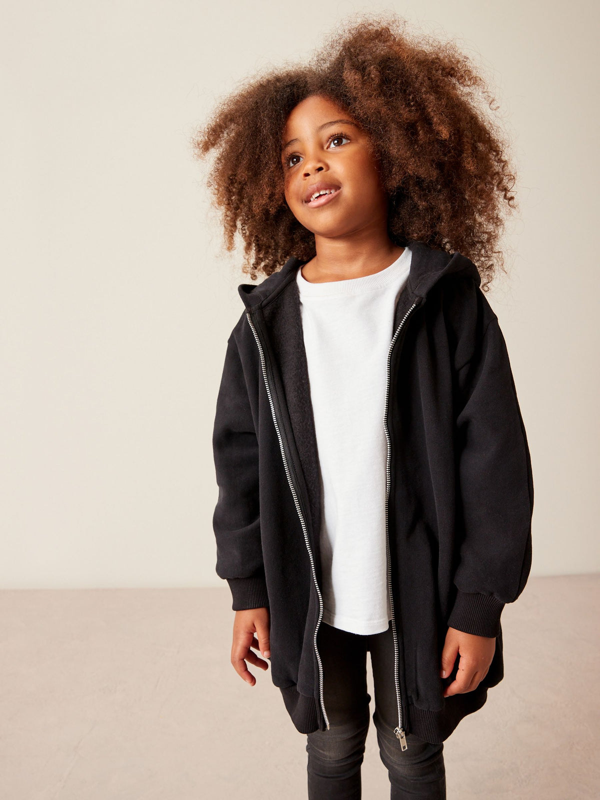 Black Zip Through Hoodie (3-16yrs)