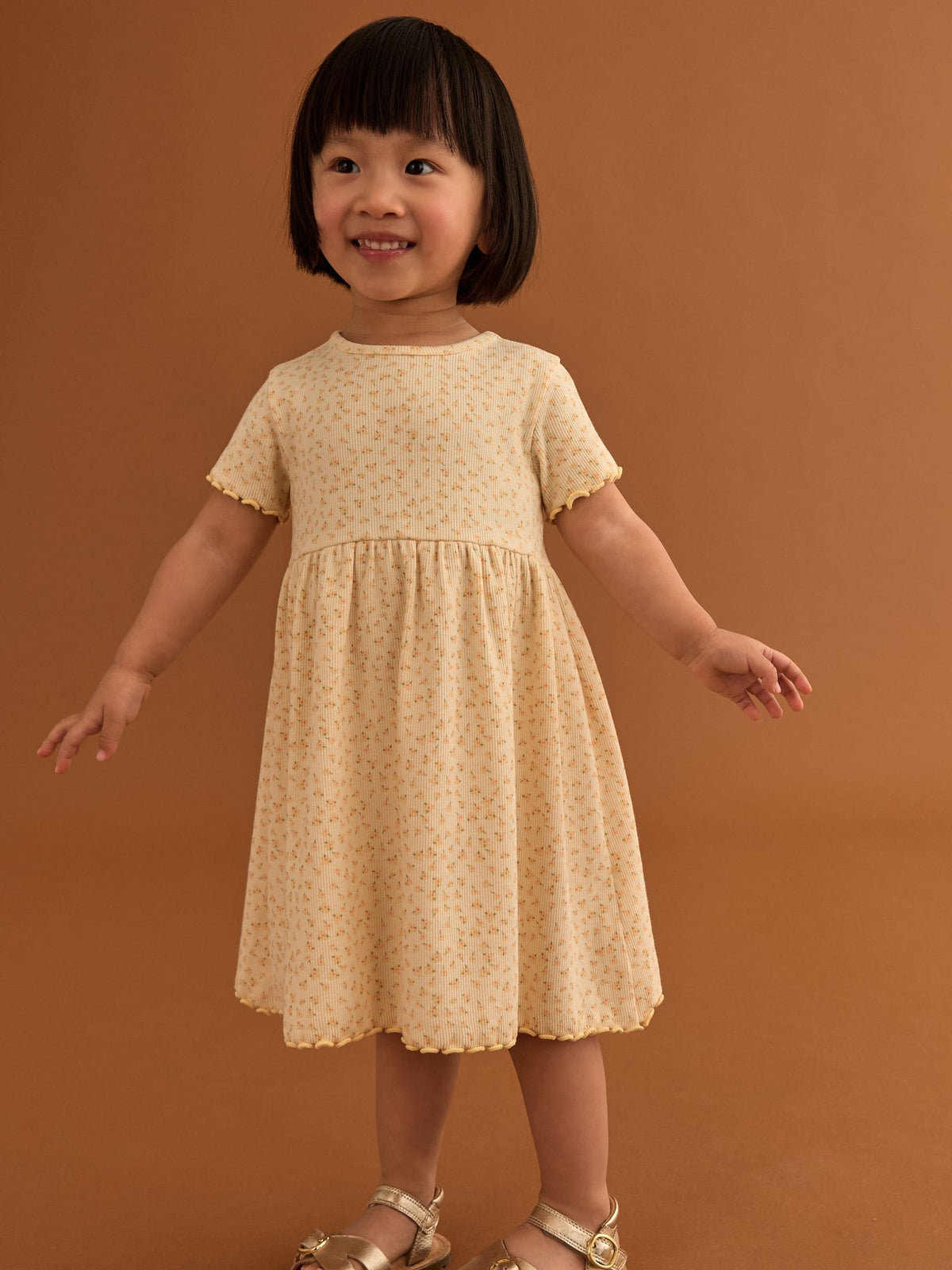 Yellow Short Sleeve Jersey Summer Dress (3mths-7yrs)