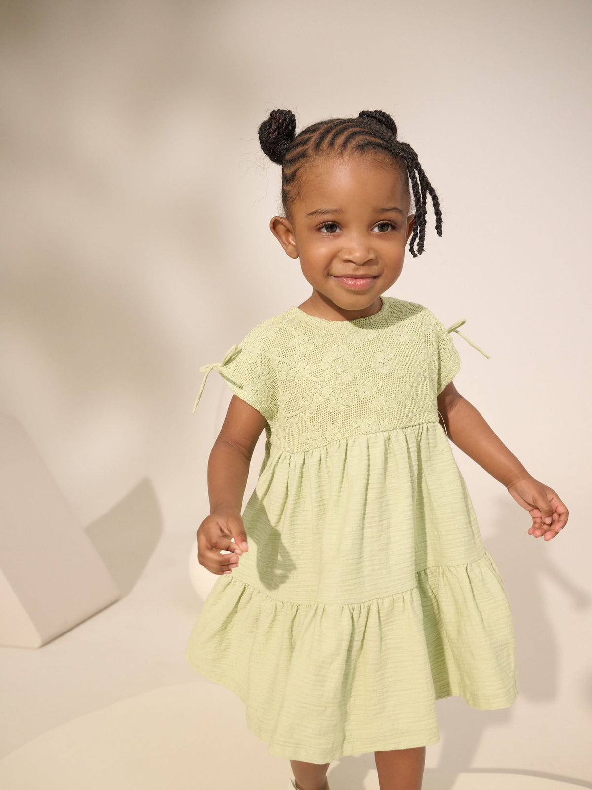 Sage Green Sleeveless Lace Summer Dress (3mths-7yrs)