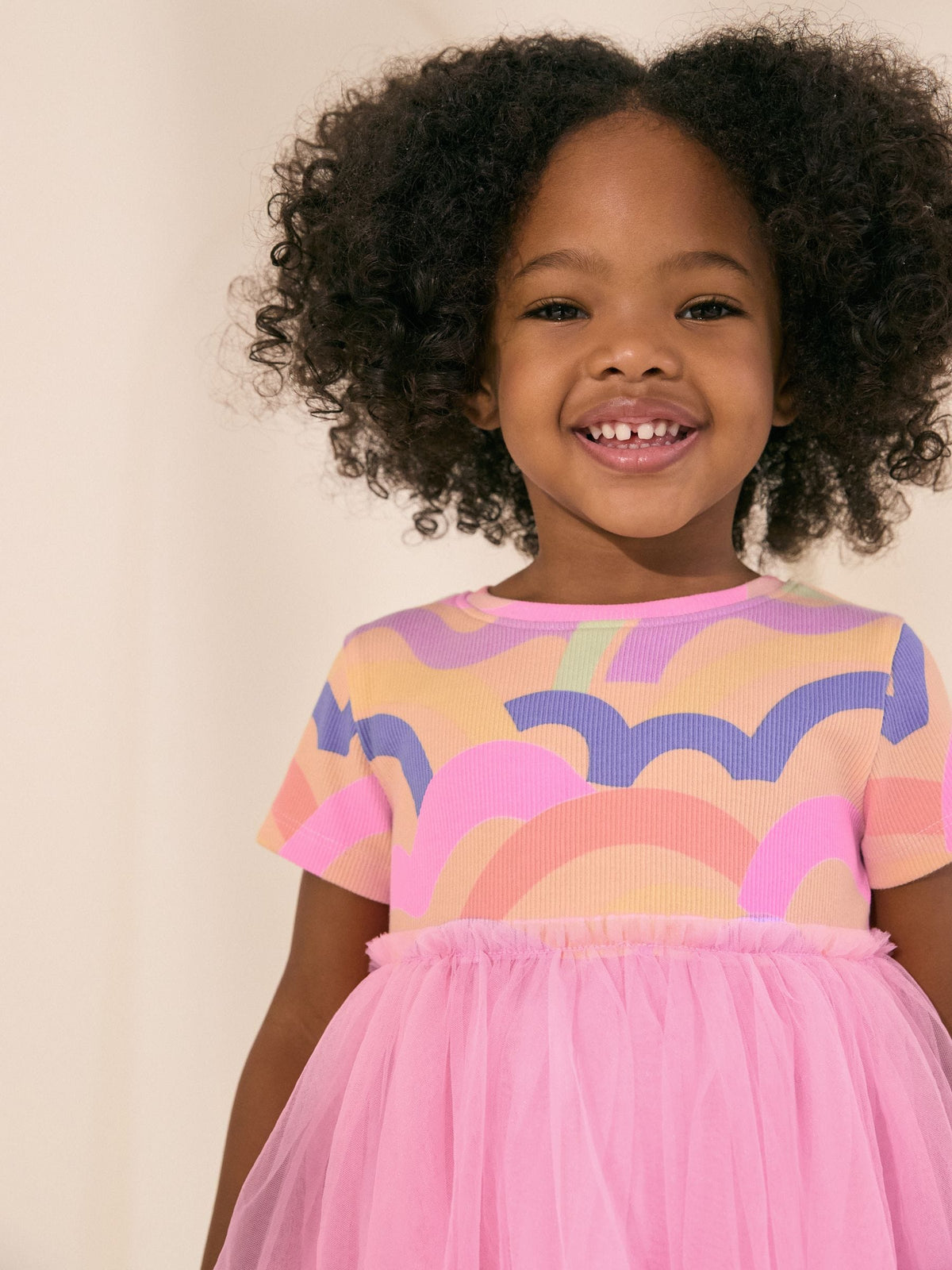 Rainbow Pink Mesh Party Dress (3mths-7yrs)