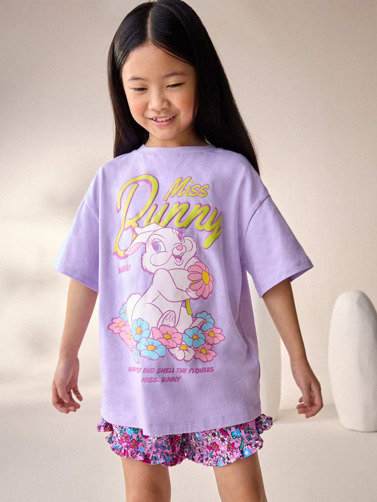 Purple Bambi Miss Bunny Oversized License T-Shirt (3-16yrs)