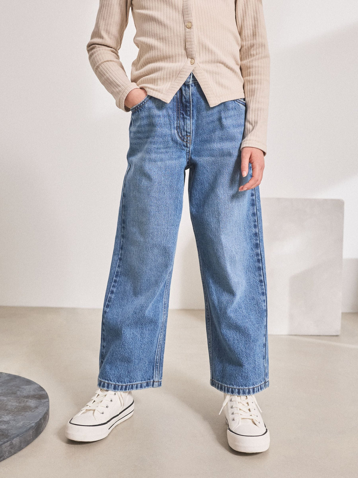 Mid Denim Blue Wide Leg Jeans (3-16yrs)