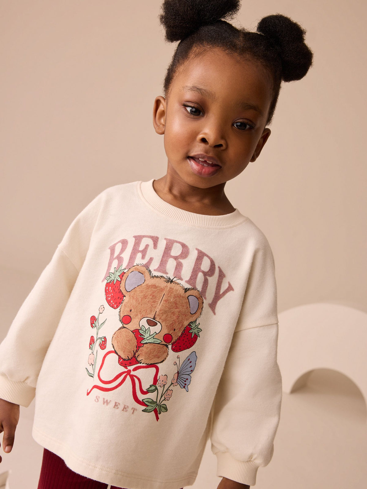 Berry Red Bear Character Long Sleeve Top and Flare Set (3mths-7yrs)