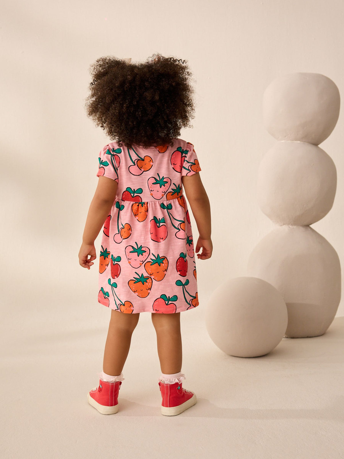 Strawberry Pink Short Sleeve Jersey Summer Dress (3mths-7yrs)
