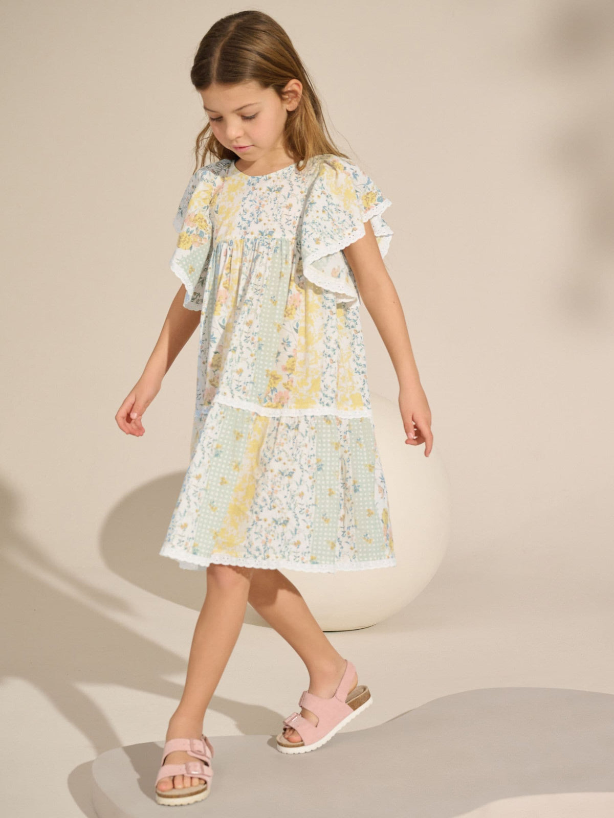 Yellow Printed Ruffle Summer Dress (3-16yrs)