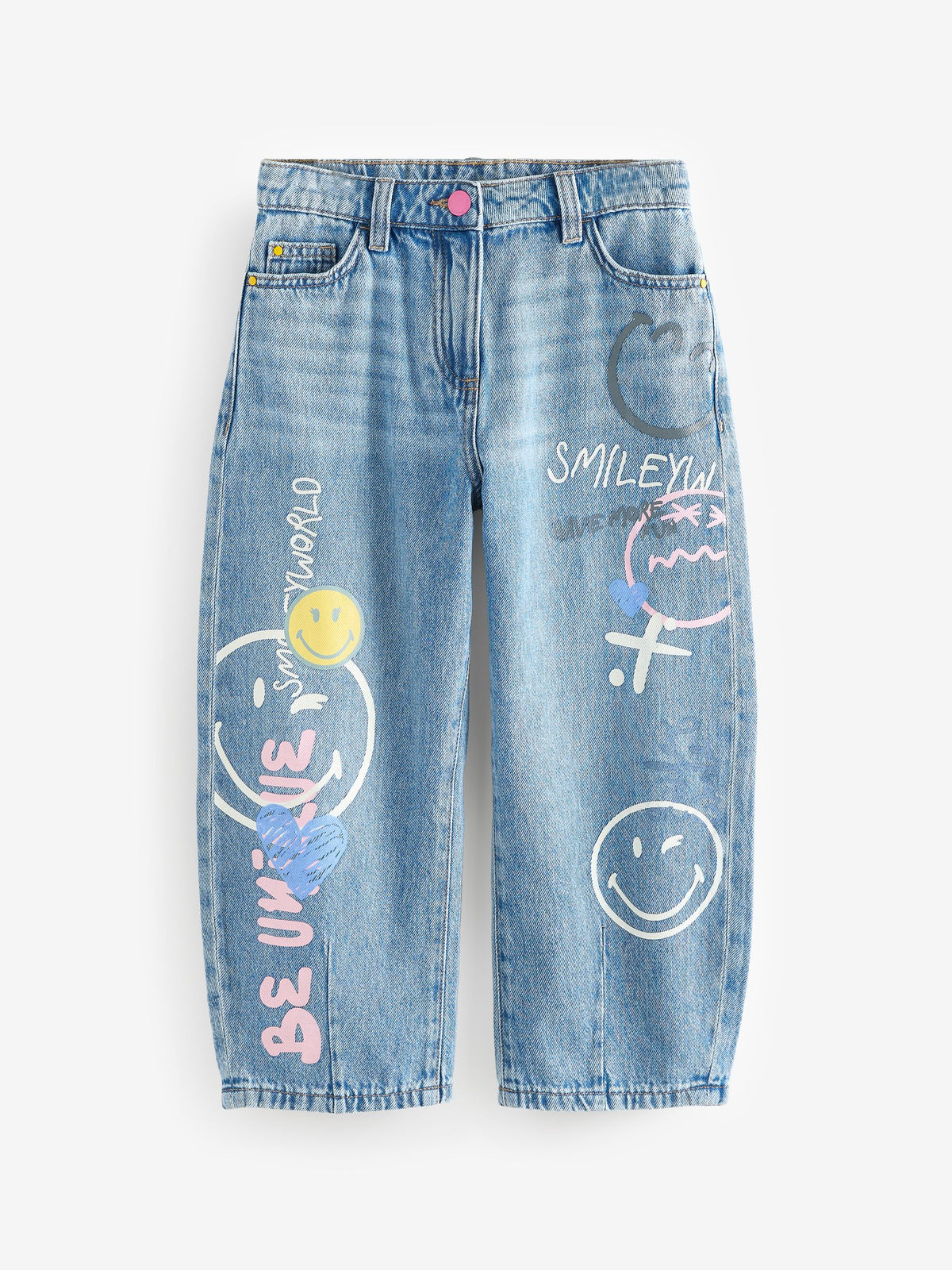 Denim SmileyWorld® 100% Cotton Barrel Jeans (3-16yrs)