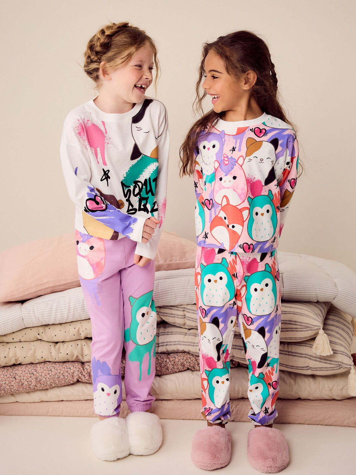 White/Pink/Purple License Squishmallows Pyjamas 2 Pack (5-14yrs)