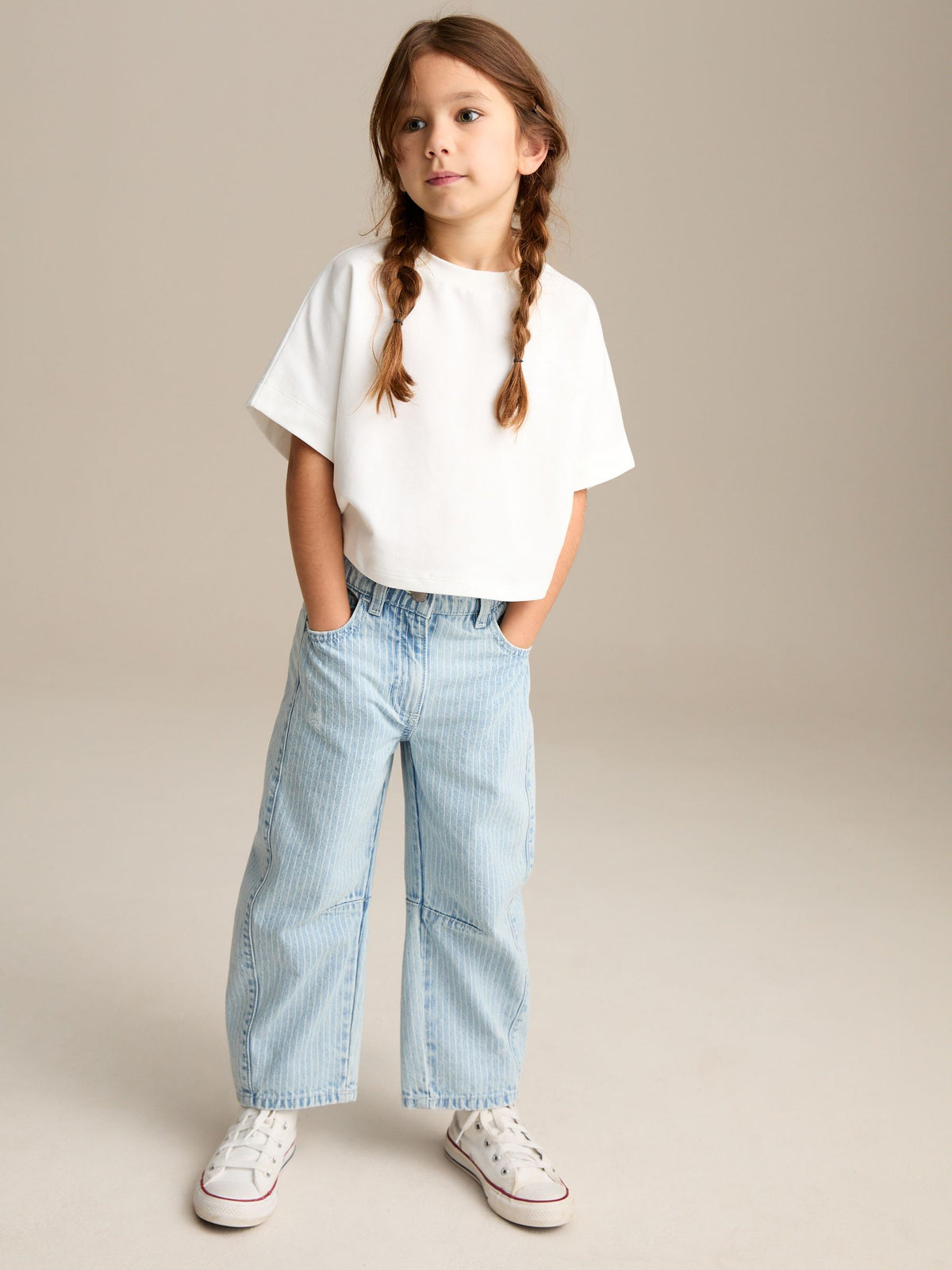 Stripe Volume Barrel Jeans (3-16yrs)