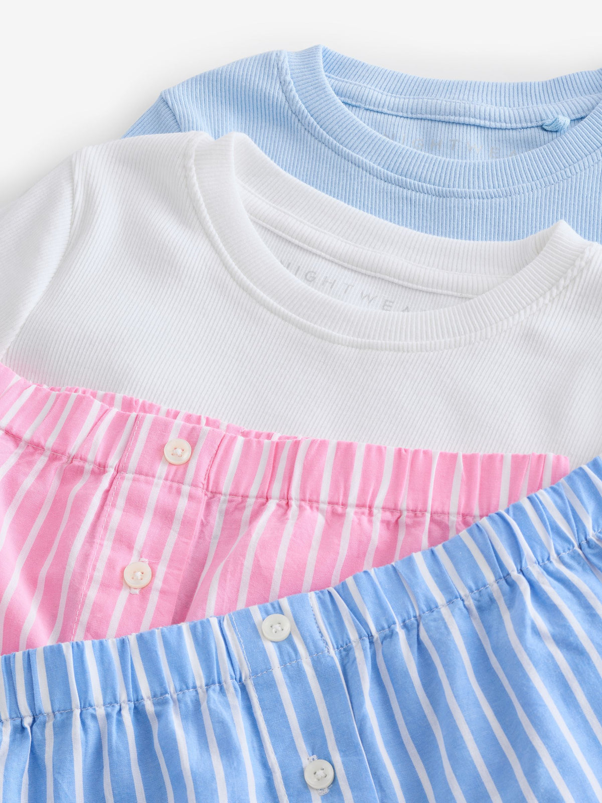 Blue/Pink Woven Bottom Pyjamas 2 Pack (3-16yrs)