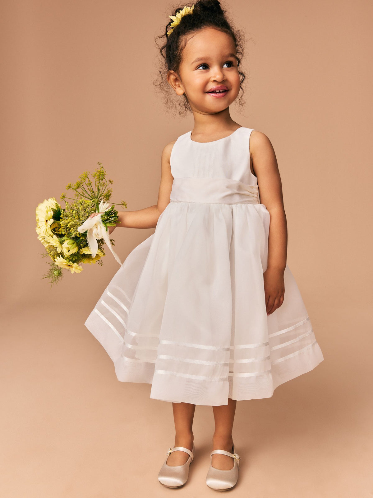 Cream Flower Girl Organza Dress (3mths-10yrs)