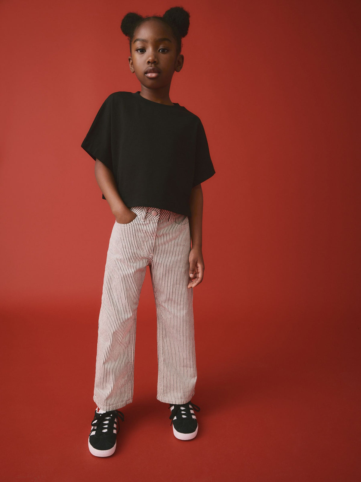 Monochrome Stripe Wide Leg Jeans (3-16yrs)