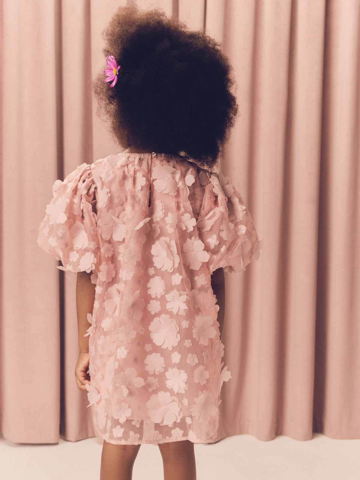 Pink 3D Floral Occasion Dress (3-16yrs)