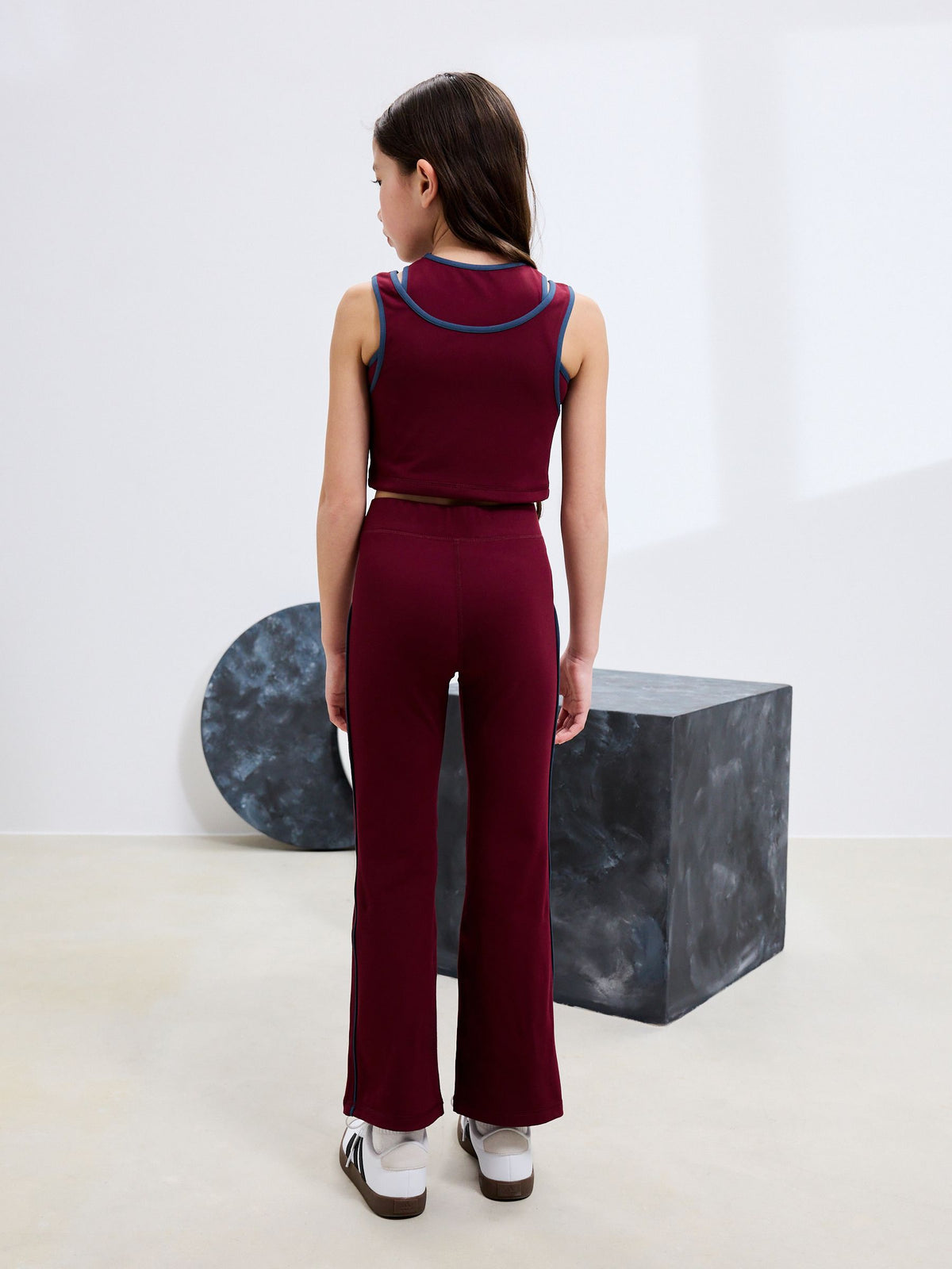 Berry Red Flared Sports Leggings (3-16yrs)