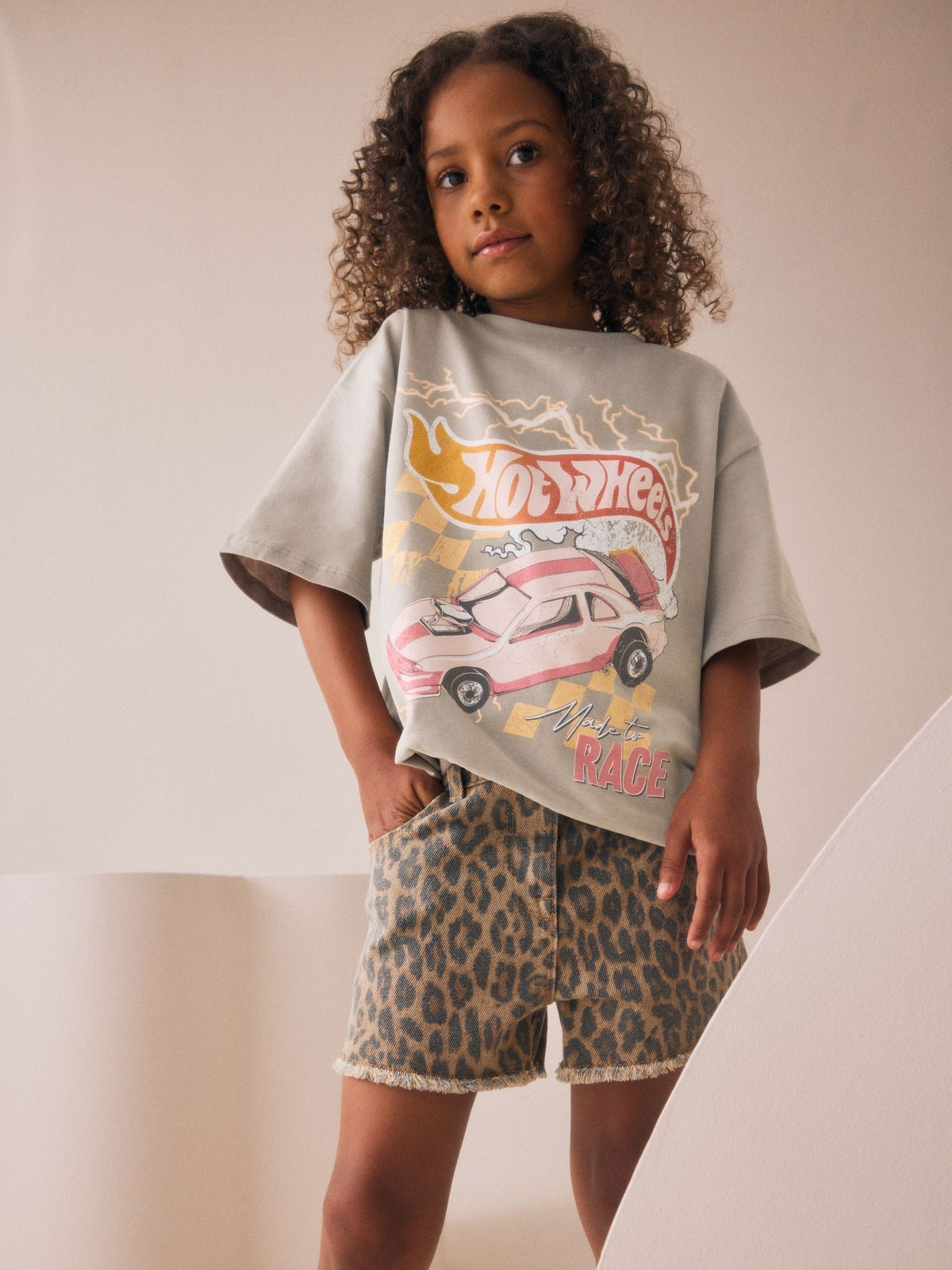 Grey Hot Wheels Oversized License T-Shirt (3-16yrs)