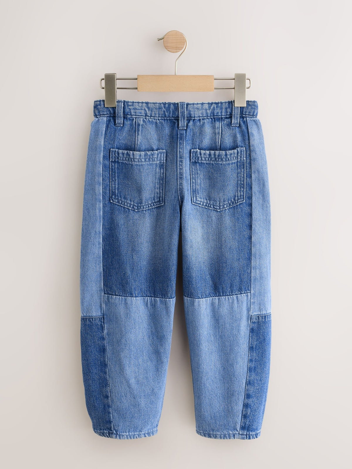 Mid Blue Denim Barrel Patched Jeans (3-16yrs)