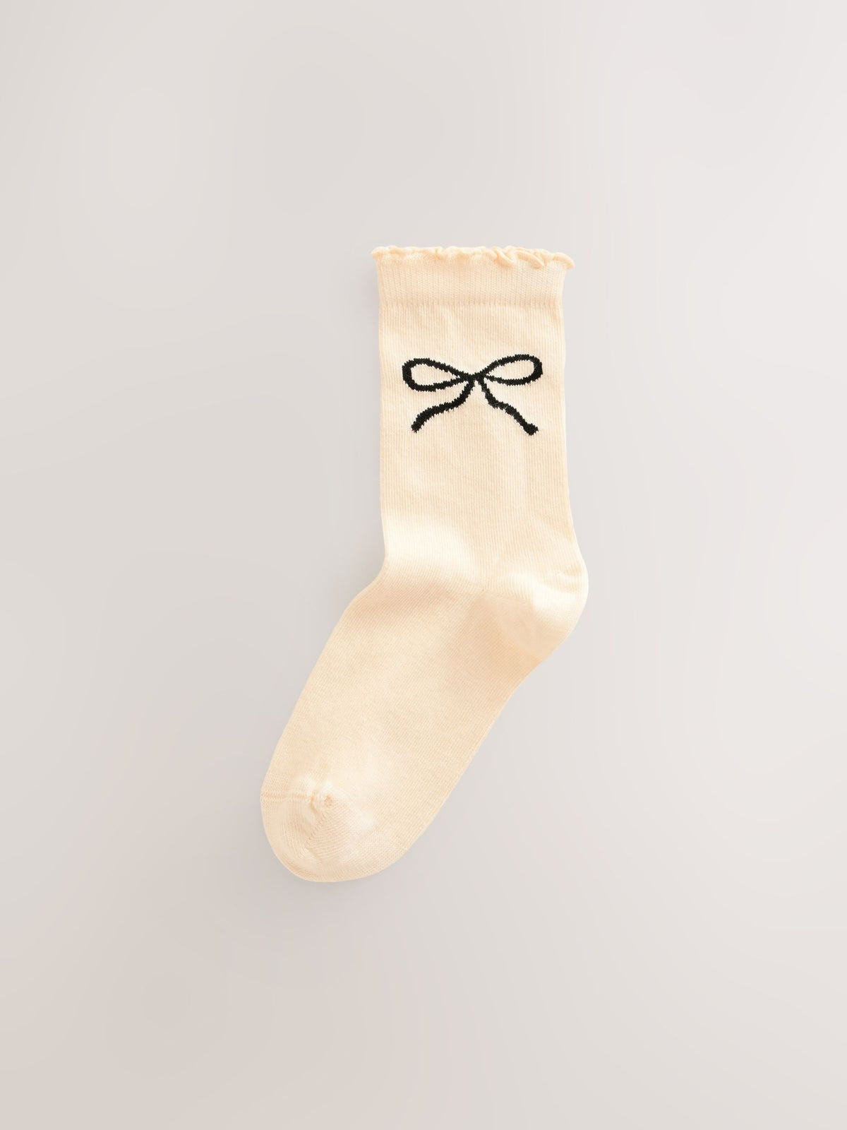 Red and Ecru Cotton Rich Bow Ankle Socks 3 Pack
