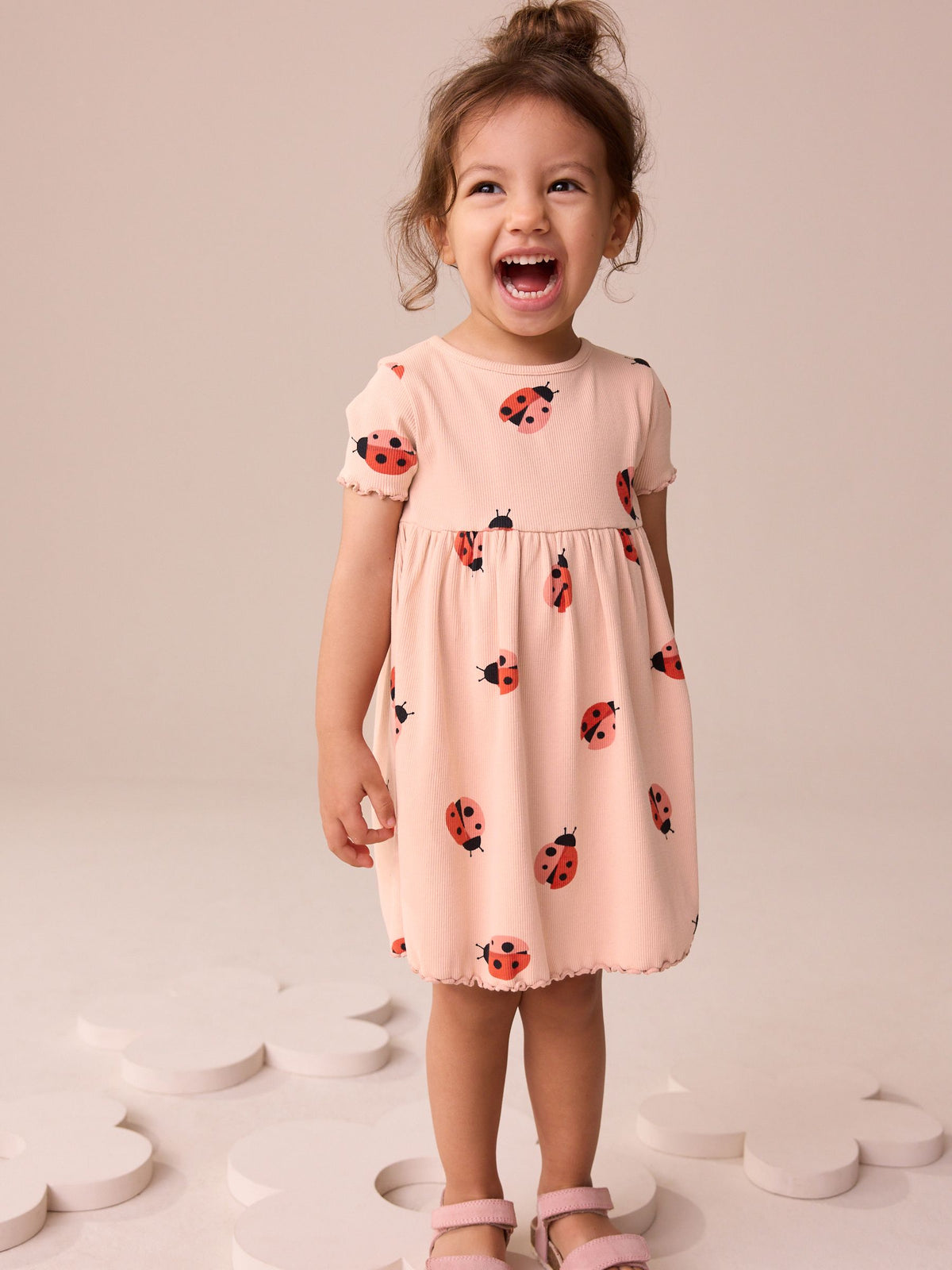 Ladybird Pink Short Sleeve Jersey Summer Dress (3mths-7yrs)