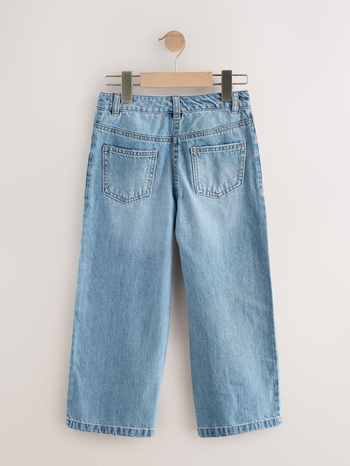Mid Blue Denim Floral Print Wide Leg Jeans (3-16yrs)