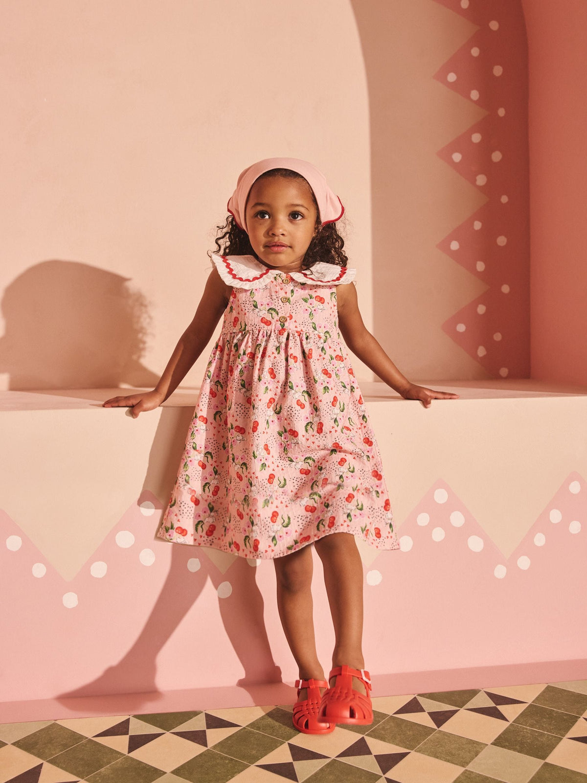 Pink Cherry Print Cath Kidston Collar Dress (3mths-8yrs)