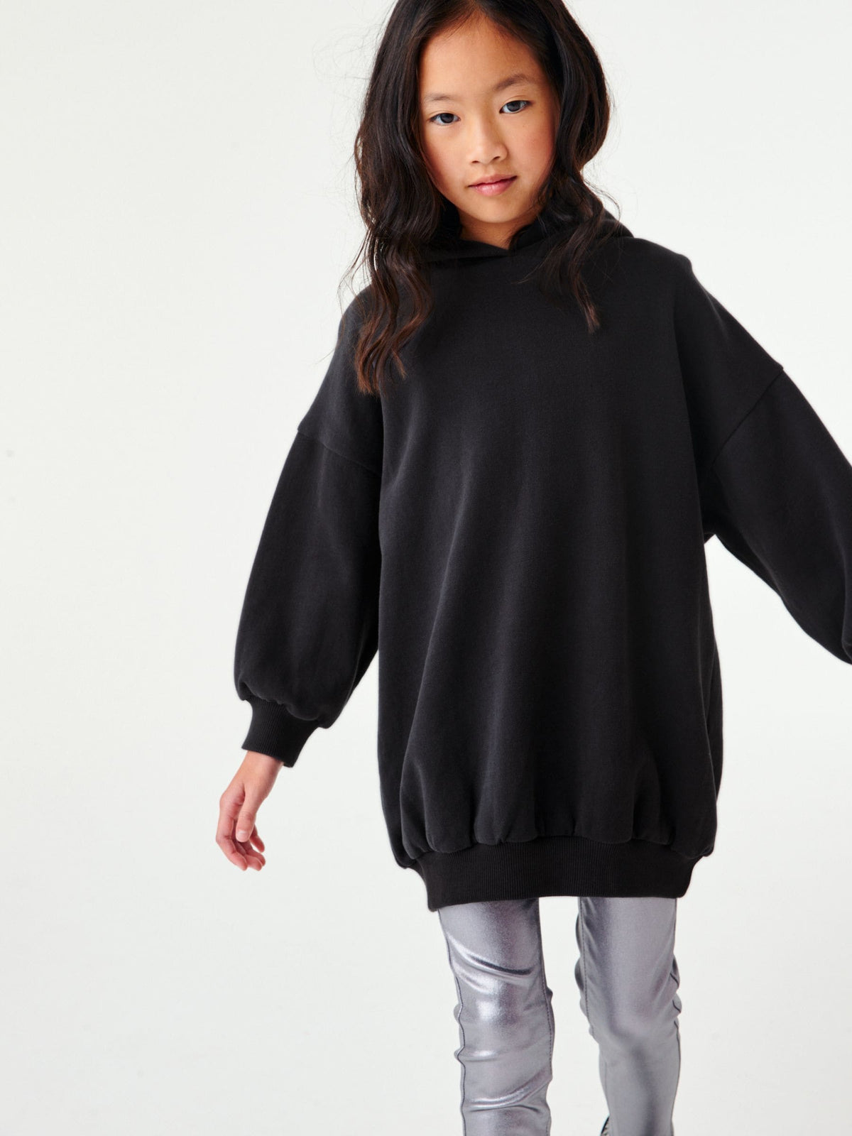 Black Longline Hoodie (3-16yrs)