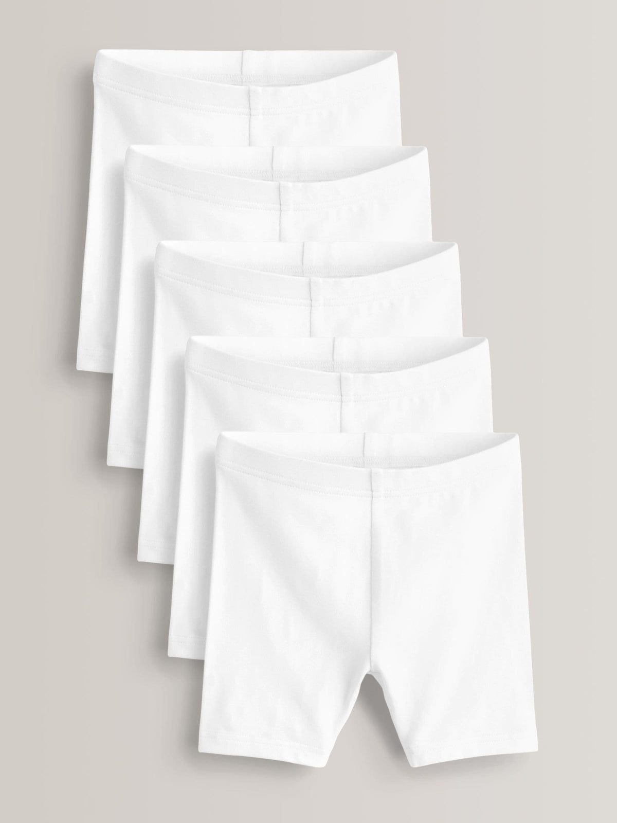 White Regular Length 5 Pack Regular Length Cotton Rich Stretch Cycle Shorts (3-16yrs)
