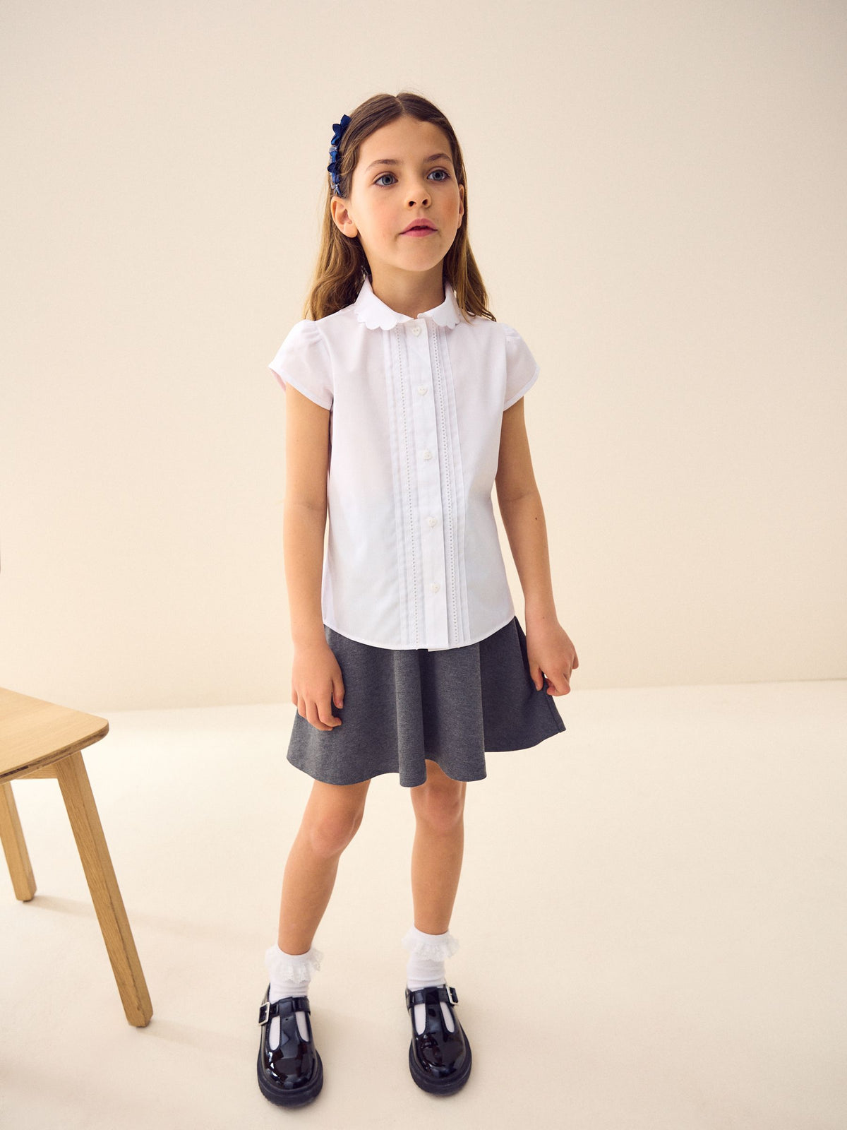 White Cotton Rich Scalloped Collar School Shirt (3-14yrs)