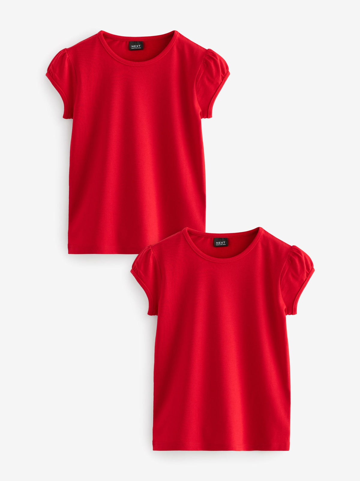 Red 2 Pack Puff Sleeve T-Shirts (3-16yrs)